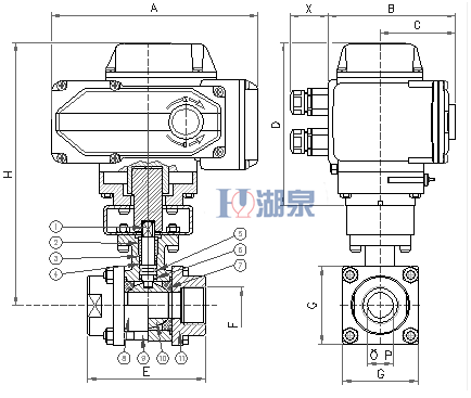 電動絲扣球閥Q911F-16P型號，圖片，原理